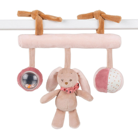 Игрушка мягкая Nattou Soft toy Sasha & Pauline Кролик на завязках 244169