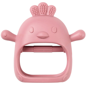 Прорезыватель Nattou Lapidou силикон Цыпленок glove old pink 874588