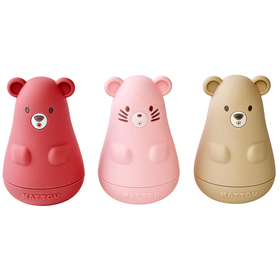 Набор игрушек Nattou Silicon Toy для купания 3 штуки berry pink/light pink/sand 875639